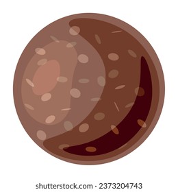Round pill on white background