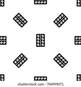 Round pills in a blister pack pattern repeat seamless in black color for any design. Vector geometric illustration