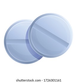 Round pills icon. Cartoon of round pills vector icon for web design isolated on white background