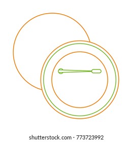 round pin badge template front and back design empty for corporate identity