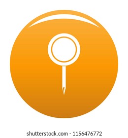 Round pin icon. Simple illustration of round pin vector icon for any design orange