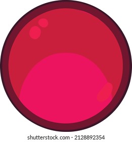 Round pink button for game or website, vector illustration