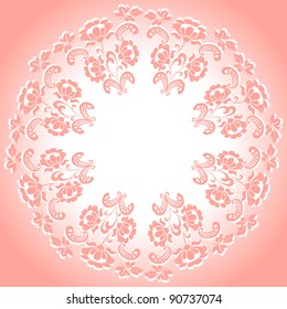 Round pink floral frame