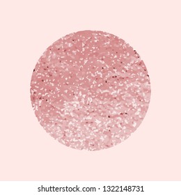 Round pink glittery badge vector