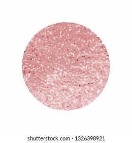 Round pink glittery badge vector