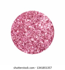 Round pink glittery badge vector