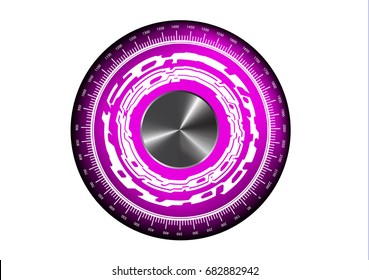 Round pink logo on white background, line