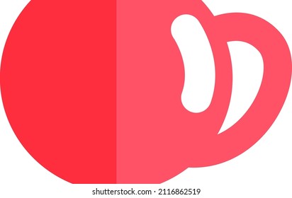 Mug rosa redondo, ilustración, vector sobre un fondo blanco.