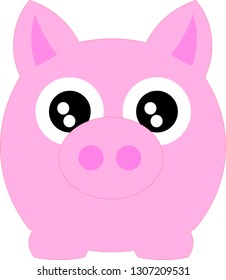round pink pig