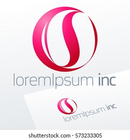 Round pink vector sign.. Logo for Media, Fashion, Cosmetics