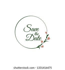 Round place for your text, leaf branch, vector.