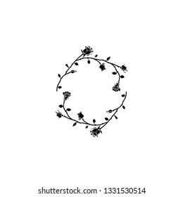 Round place for your text, leaf branch, vector.
