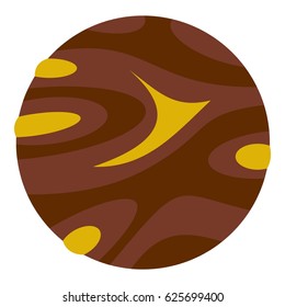 Round planet icon flat isolated on white background vector illustration