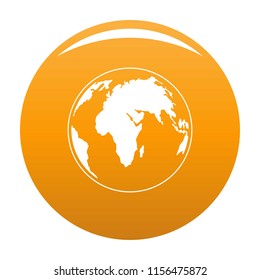 Round planet icon. Simple illustration of round planet vector icon for any design orange