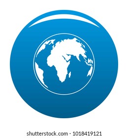 Round planet icon vector blue circle isolated on white background 