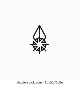 round plant logo vector concept with simple, and elegant styles