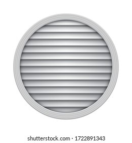 Round plastic air vent. Exhaust and supply ventilation system. Room conditioner element.