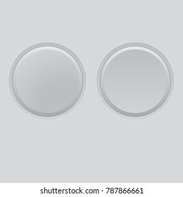 Round plastic buttons isolated on a white background