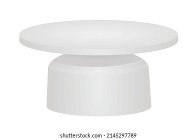 Round Plastic Table. Vector Illustration