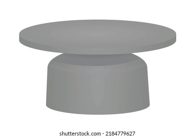 Round Plastic Table. Vector Illustration