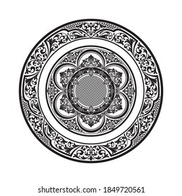 round plate decor vector retro