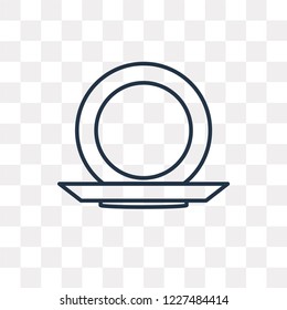Round Plate vector outline icon isolated on transparent background, high quality linear Round Plate transparency concept can be used web and mobile