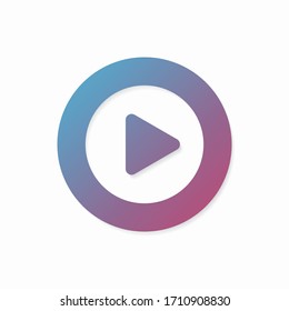 Round play button in a color gradient. Social media network concept. User interface. Web design. Vector illustration