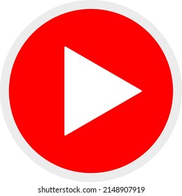 Round play icon, vector button for websites and internet music and video applications