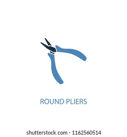 Round pliers concept 2 colored icon. Simple blue element illustration. Round pliers concept symbol design from Hand tools set. Can be used for web and mobile UI/UX