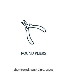 Round pliers concept line icon. Simple element illustration. Round pliers concept outline symbol design. Can be used for web and mobile UI/UX