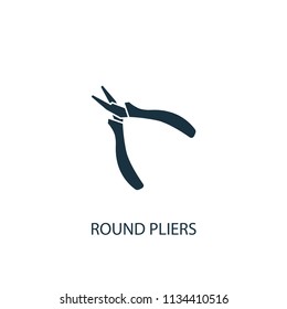 Round pliers creative icon. Simple element illustration. Round pliers concept symbol design from Hand tools collection. Can be used for web and mobile.