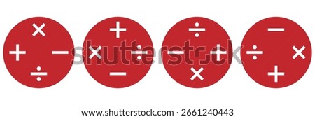 Round plus sign and minus sign icon set. Vector. plus minus icon. plus-minus math sign, positive and negative symbol, addition and subtraction sign, vector illustration. EPS 10.