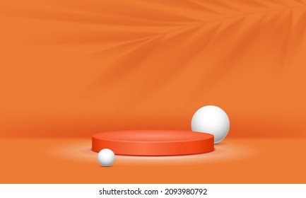 Round podium. Empty pedestal for award ceremony or presentation products. Vector illustration.