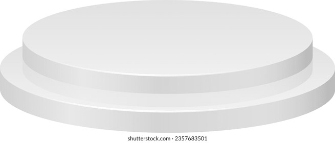 Round podium mockup. White blank realsitic pedestal