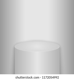 Round podium, pedestal or platform illuminated