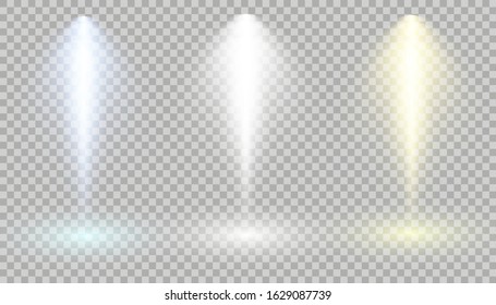 	
Round podium, pedestal or platform illuminated by spotlights on white background. Stage with scenic lights. Vector illustration.
