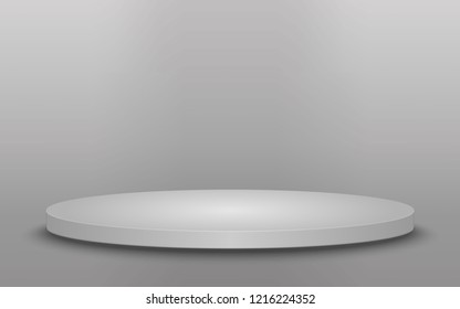 Round podium, pedestal or platform isolated