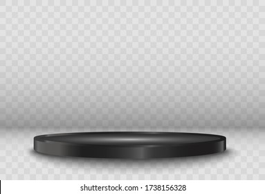 Round podium or platform on a transparent background.
