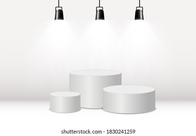 Round podium or platform on a transparent background.	
