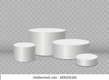 Round podium or platform on a transparent background.	
