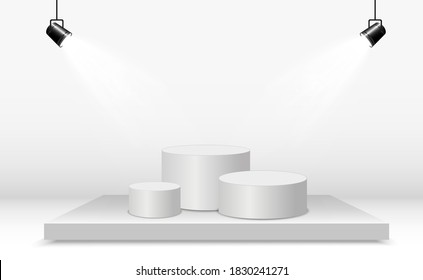 Round podium or platform on a transparent background.	
