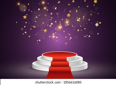 Round podium or platform on a transparent background