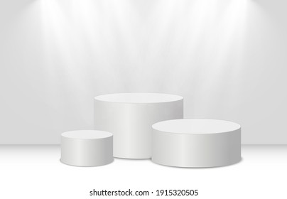 Round podium or platform on a transparent background.	
