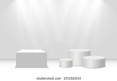 Round podium or platform on a transparent background.	
