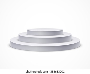 Round Podium. Realistic Vector Illustration