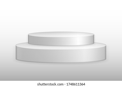 Round podium. Stage with scenic lights. 3d illustration