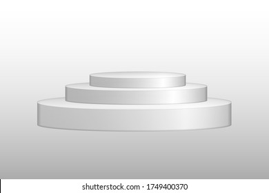 Round podium. Stage with scenic lights. 3d illustration