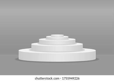 Round podium. Stage with scenic lights. 3d illustration