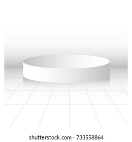 Round podium. Vector illustration.