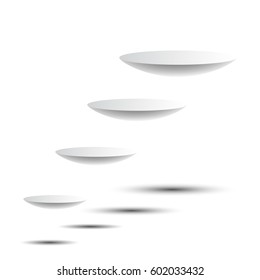 Round podiums isolated on white background